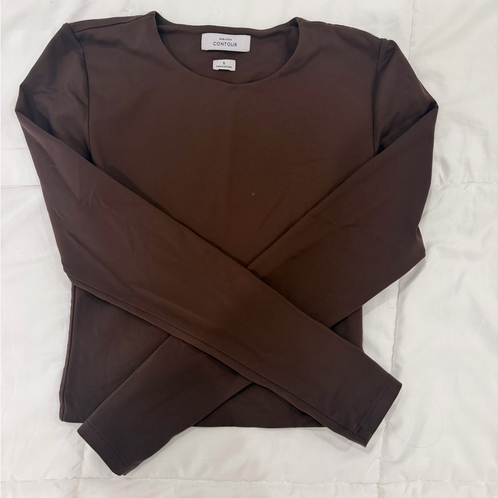 Aritzia Rich Brown Long Sleeve Top